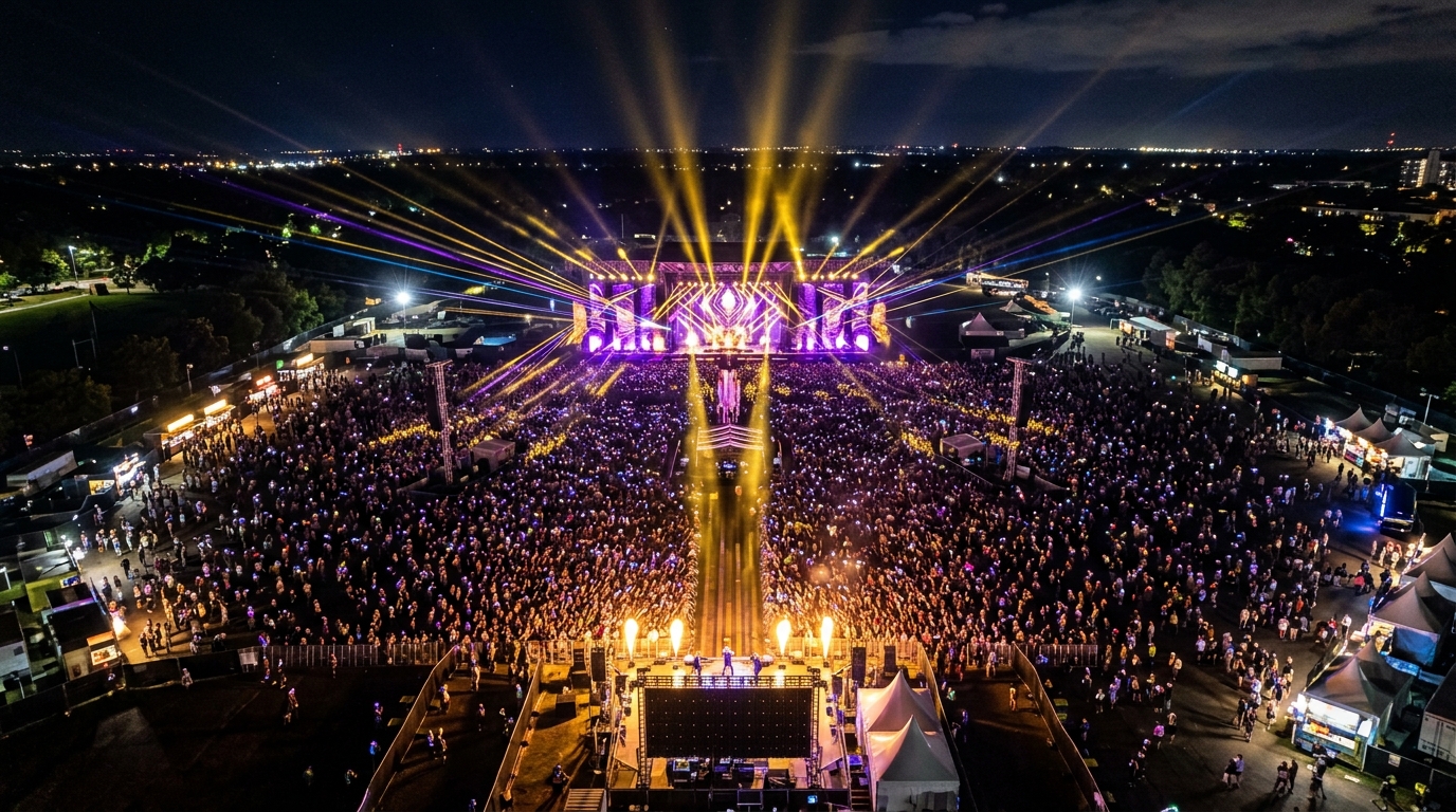 Night Music Festival Aerial Broadcast